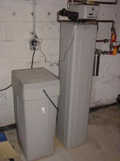 water softener and brine tank